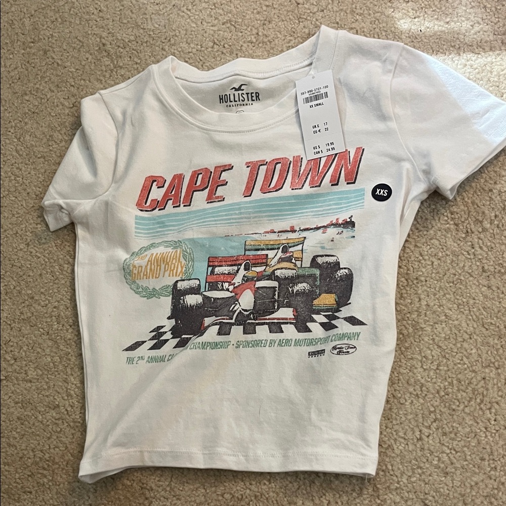 Hollister White Cape Town Racing Tee